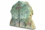 Green Jasper Replaced Petrified Wood Bookends - Oregon #297302-2